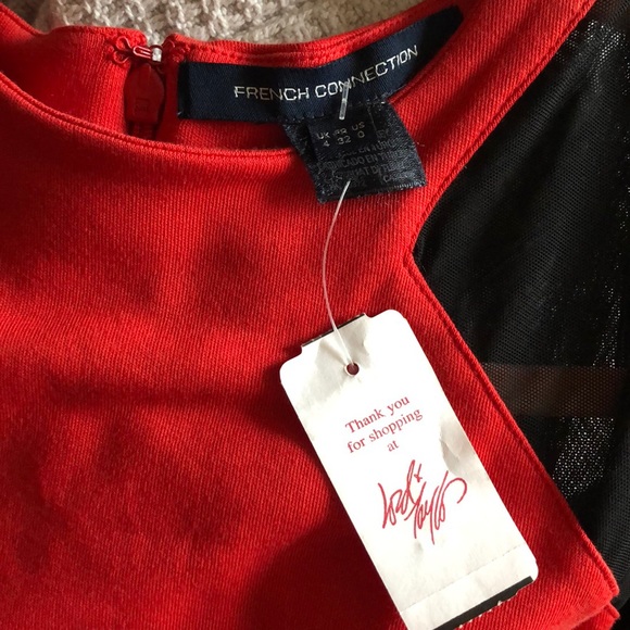 Red and Black French Connection Mini Dress - Picture 3 of 4